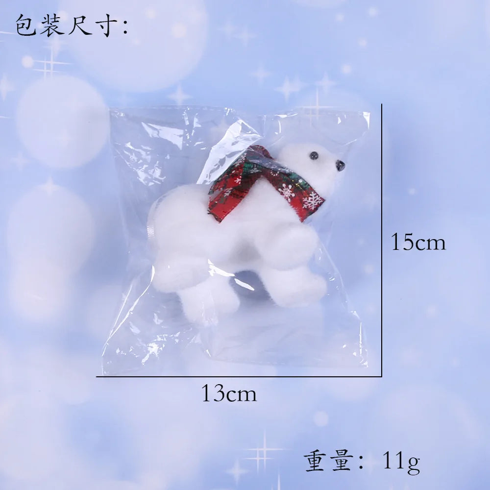 1pcs White Bear Pendants Christmas Tree Ornaments