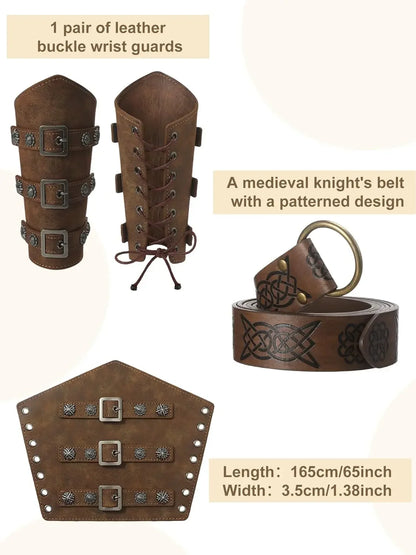 4 Pcs Halloween Men's Renaissance Costume Set