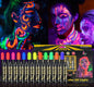 Halloween Glow in The Black Light Face Paint 6/12pcs