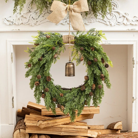 Christmas Decor - Artificial Flowers & Greenery, Gift Decor - Decorative Wreath for Home & Holiday