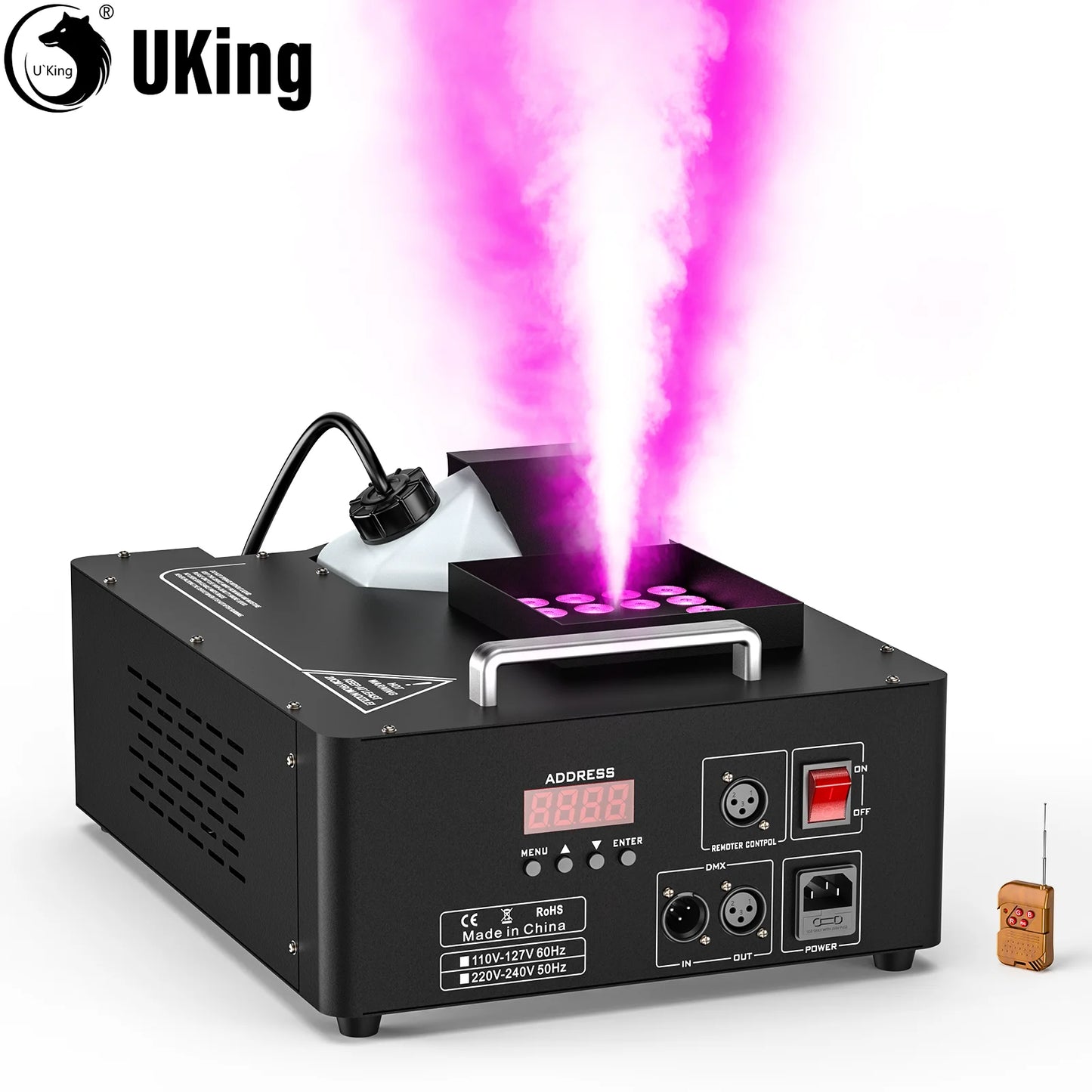 U'King 1500w Fog Machine RGB 3IN1 24LED Vertical Smoke Machine