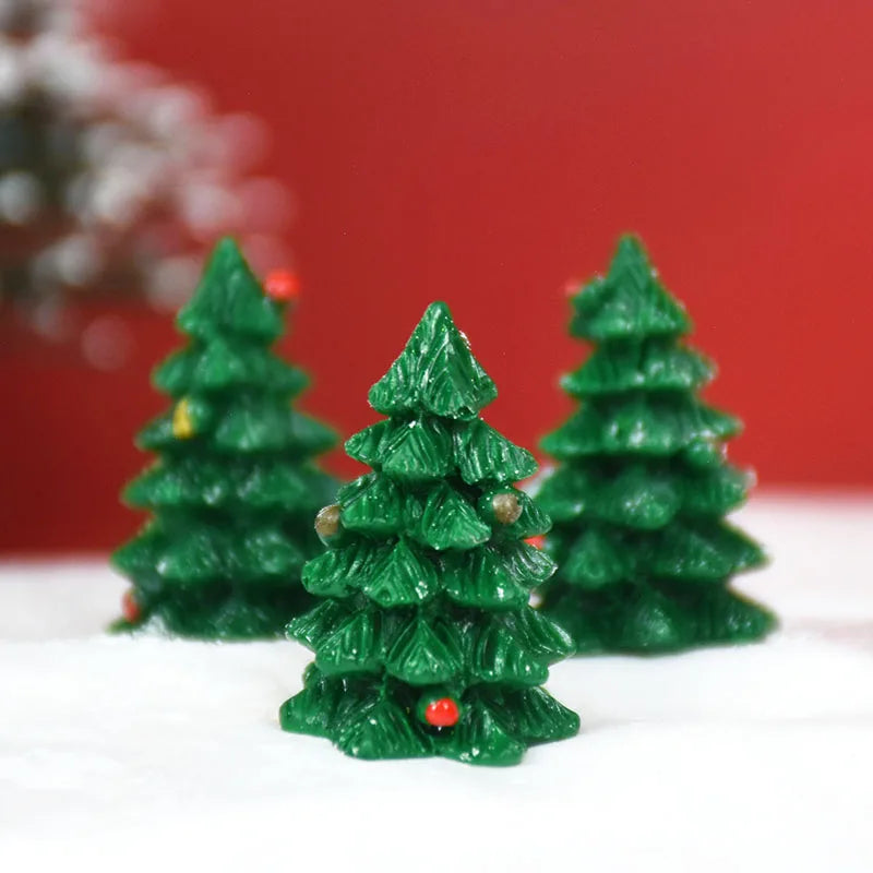 10pcs Miniature Christmas Tree Fairy Garden Figurines