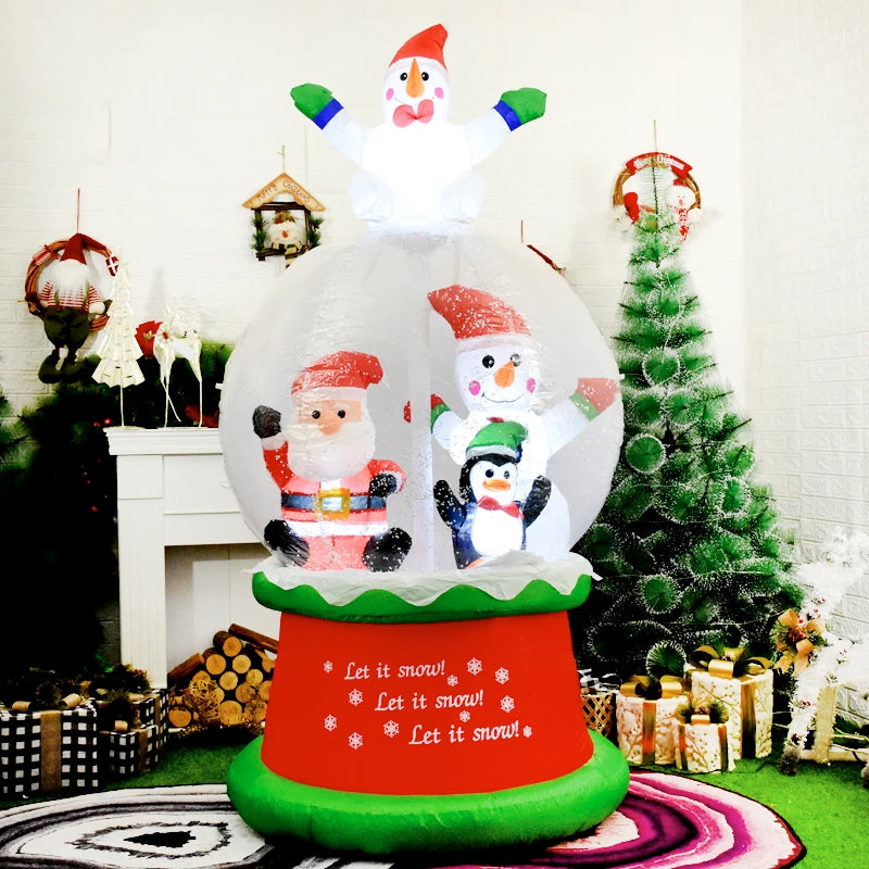 Inflatable Christmas Snow Globe with LED Light