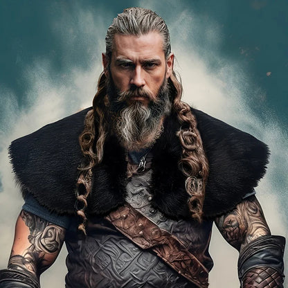 Fur Collar Winter Clothing King Warrior Cloak