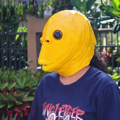 Cospaly Green Fish headed Monster Mask