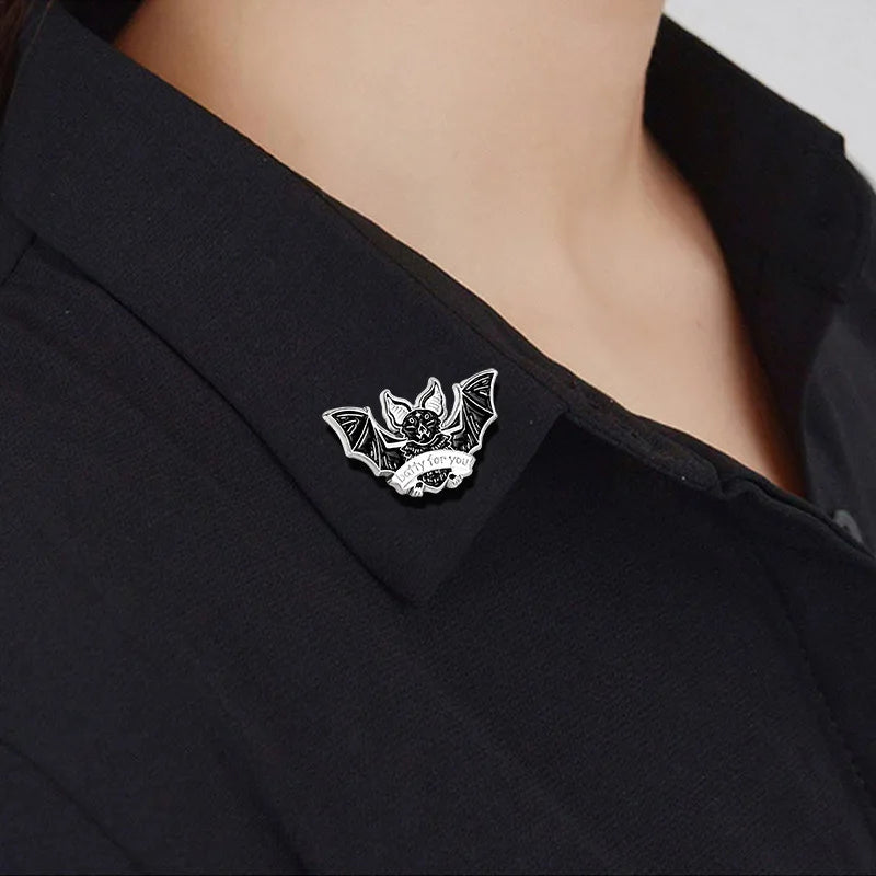 Spooky bat brooch for men and women