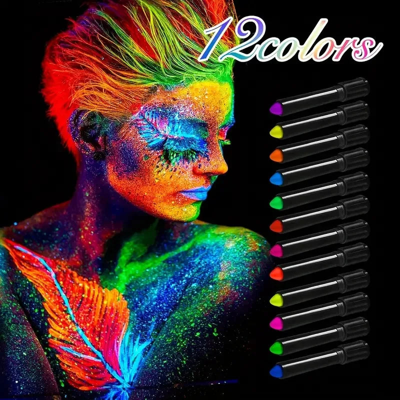 Halloween Glow in The Black Light Face Paint 6/12pcs