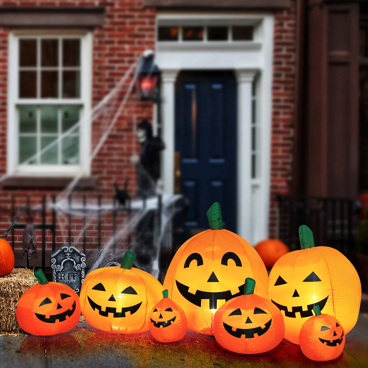 Inflatable Pumpkins, Yard Lawn Lighted Blow-up
