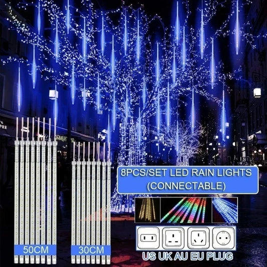 30cm /50cm Waterproof Meteor Shower Rain 8 Tube LED String Lights