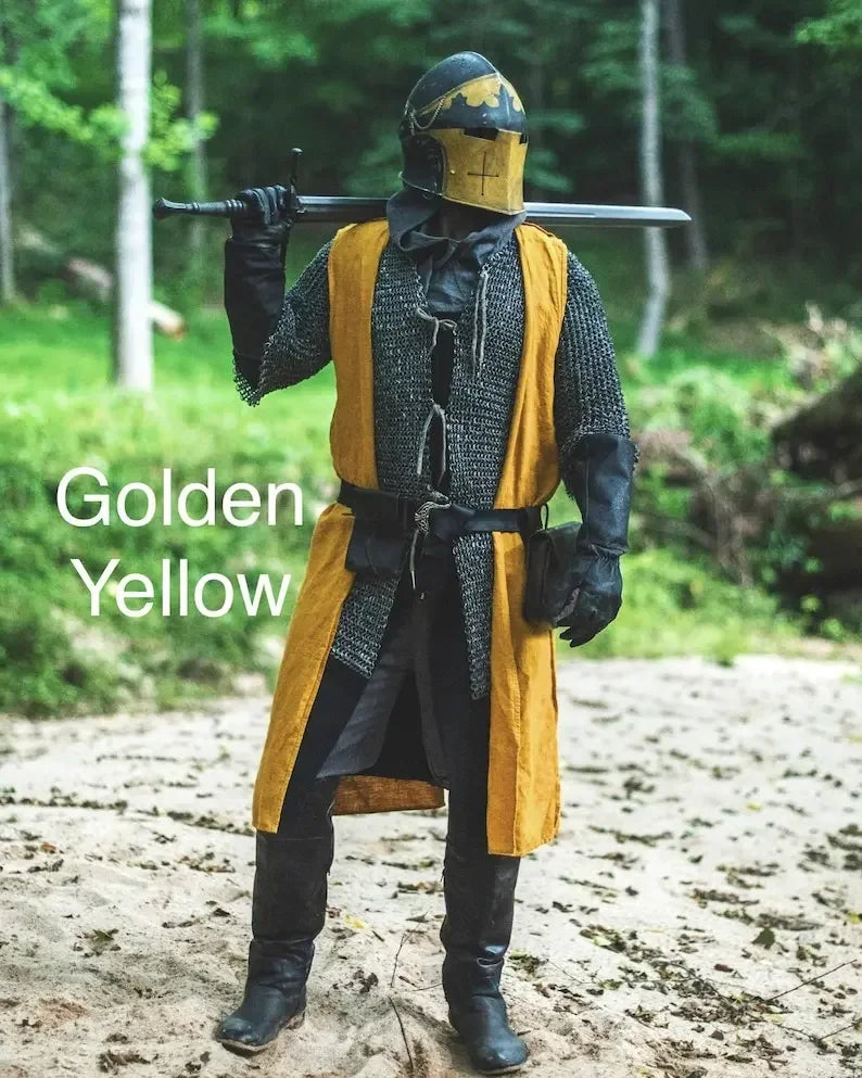 Open-Front Surcoat - Linen Medieval Overgarment Vikings Costume