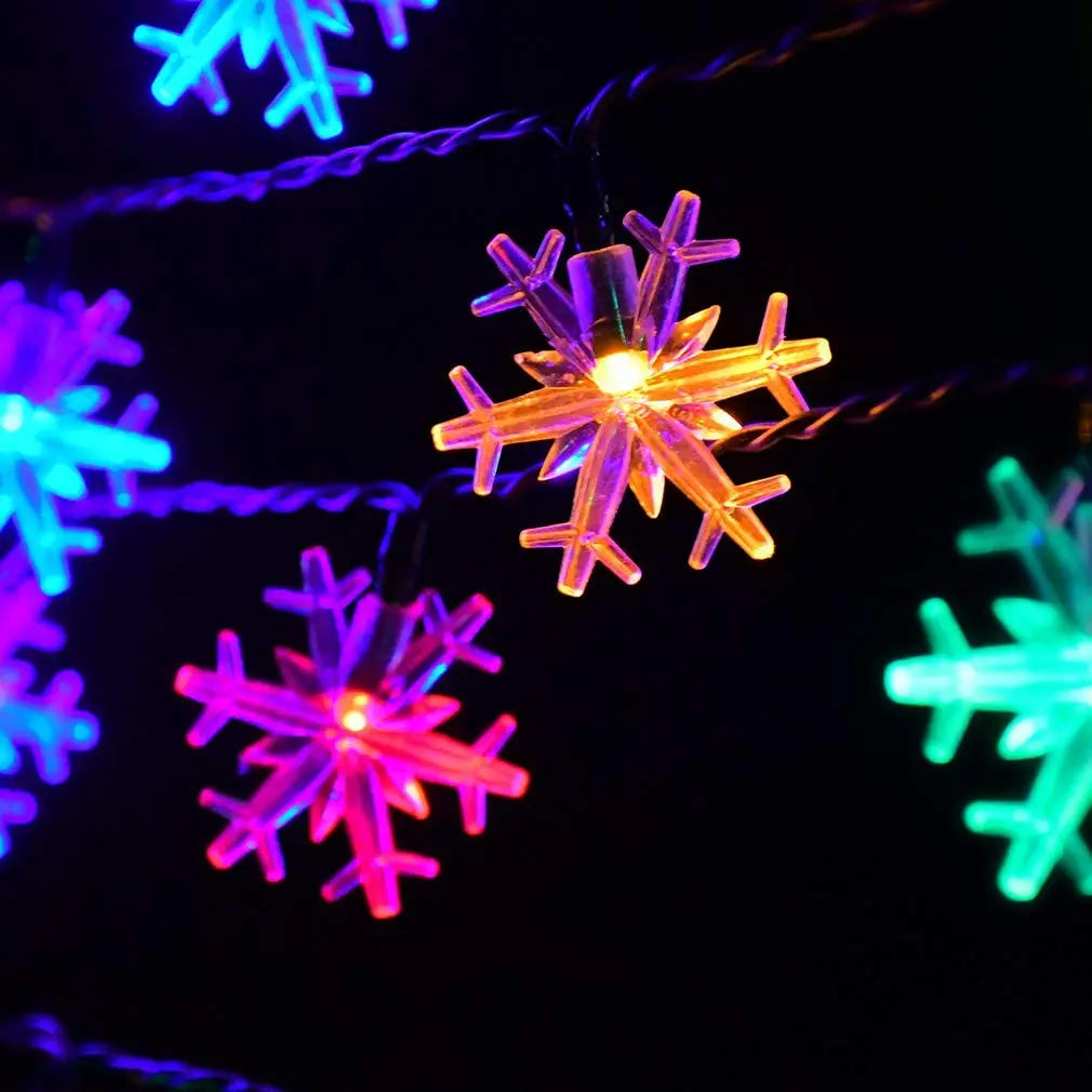 Snow Lamp Christmas Solar Snowflake String Lights