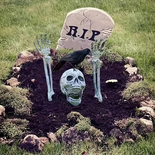 Skeleton Head Hands Halloween