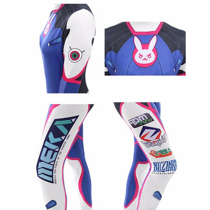 Anime Woman Jumpsuit Tights Dva Cosplay Costume