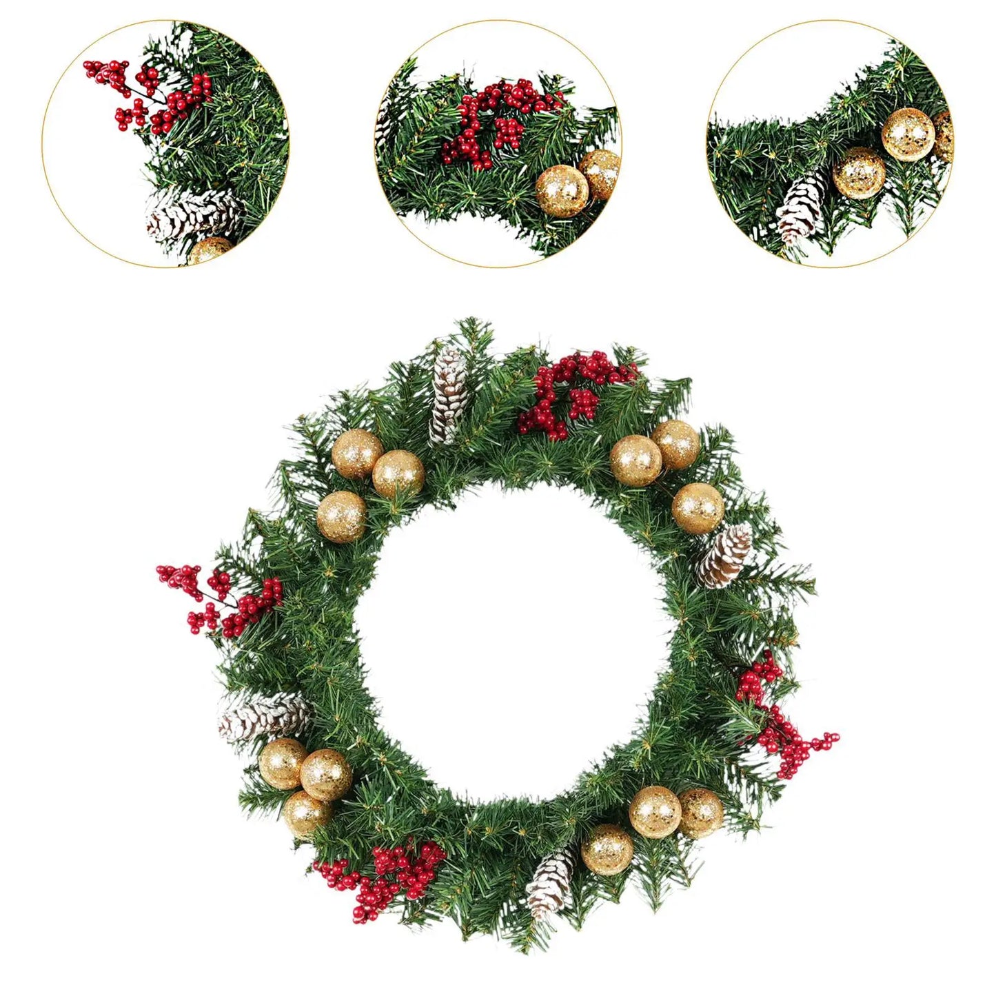 Christmas Wreath - Elegant Seasonal Decor - Decorative Wreath for Home & Holiday