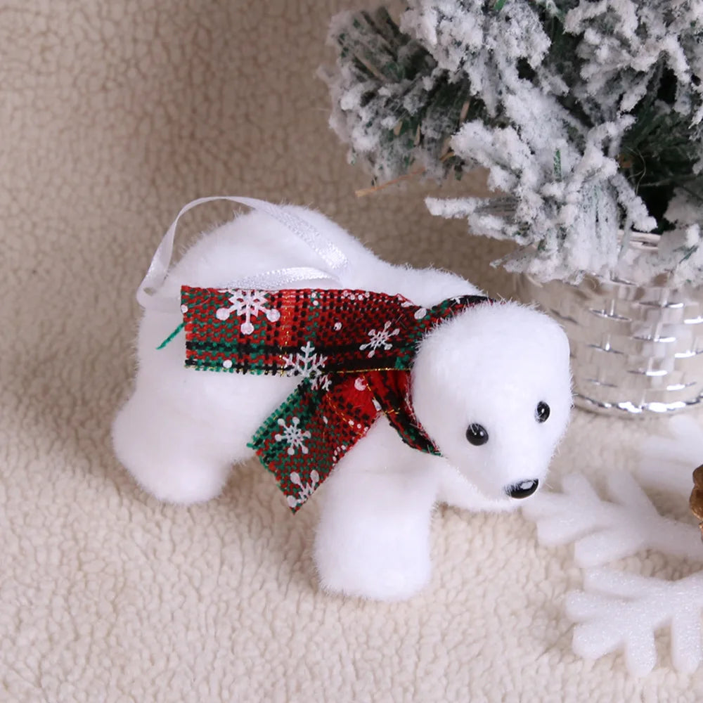 1pcs White Bear Pendants Christmas Tree Ornaments