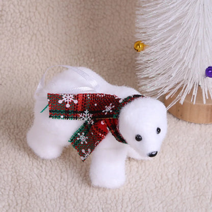 1pcs White Bear Pendants Christmas Tree Ornaments