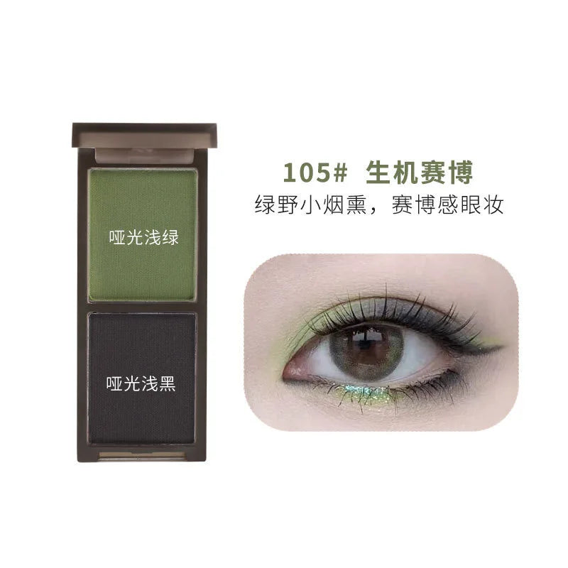 Biya 2 Color Eyeshadow Protable Red Black Plate Matte Eye Shadow