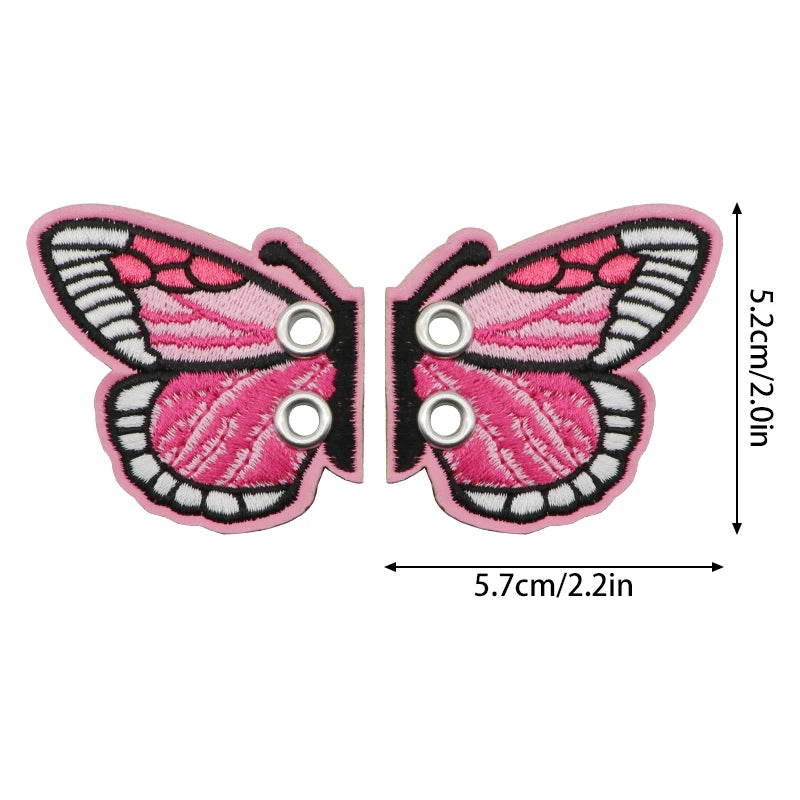 1 Pair Bling Bat Shoe Wings Embroidery DIY