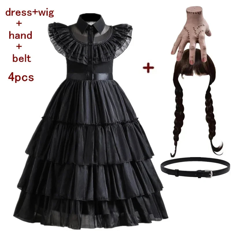 Wednesday Adams Cosplay for Girls Costume 2025