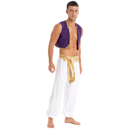 Aladin Costume Men Arabian Prince Cosplay Costume