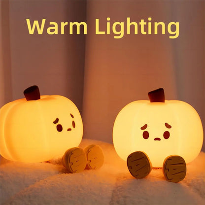 Pumpkin Night Lights Cute Soft Silicone Safe Lamp Decorations