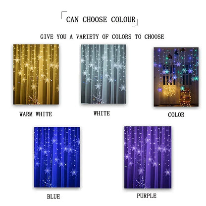 Led Snowflake Curtain Icicle Fairy String Light