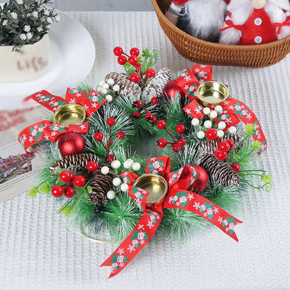 Candlestick Garlands Christmas Wreath - Elegant Seasonal Decor