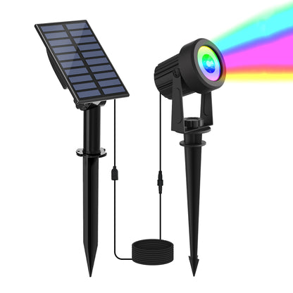 1/2/4/6 Lights RGB Solar Spotlight IP65 Waterproof Solar Light