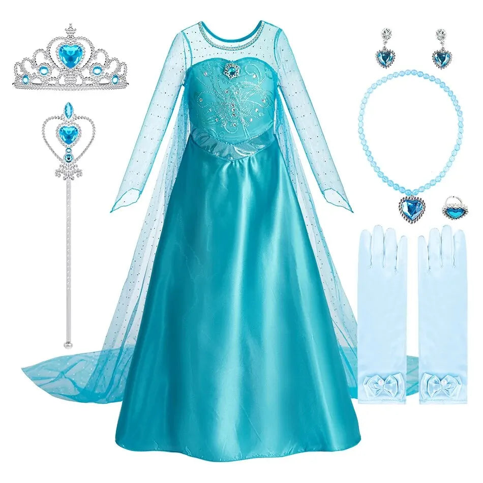 Halloween Elsa Dress for Girls Children Party