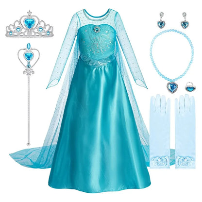 Halloween Elsa Dress for Girls Children Party
