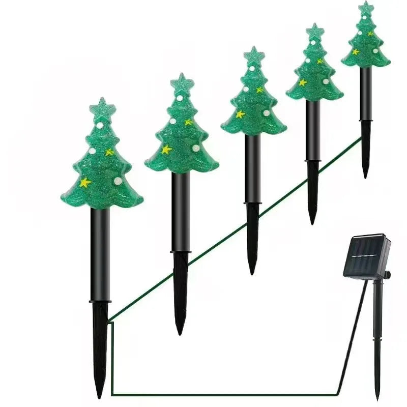 Christmas Crutches Solar Lights Outdoor Lollipop Lamp 5pcs