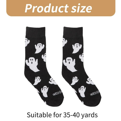 Spooky Ghostly Pattern Middle Calf Socks