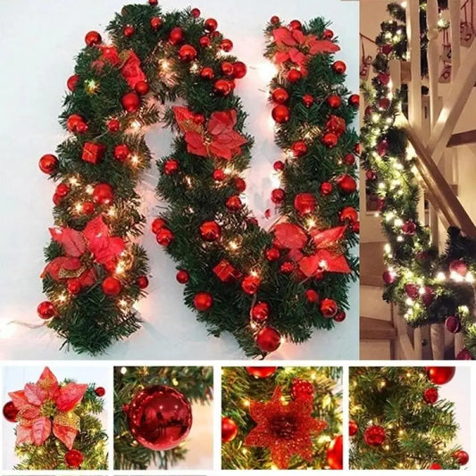 Christmas Decor - Artificial Flowers & Greenery, Gift Decor - Decorative Wreath for Home & Holiday