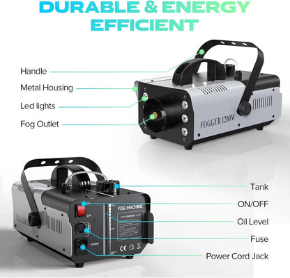 1200W RGB LED Smoke Fog Machine