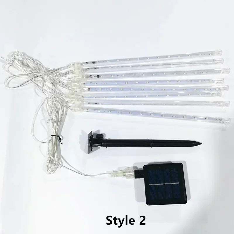 Solar Meteor Shower LED Waterproof String Light