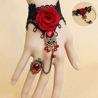 Women Rose Bracelets Steampunk Gothic Style