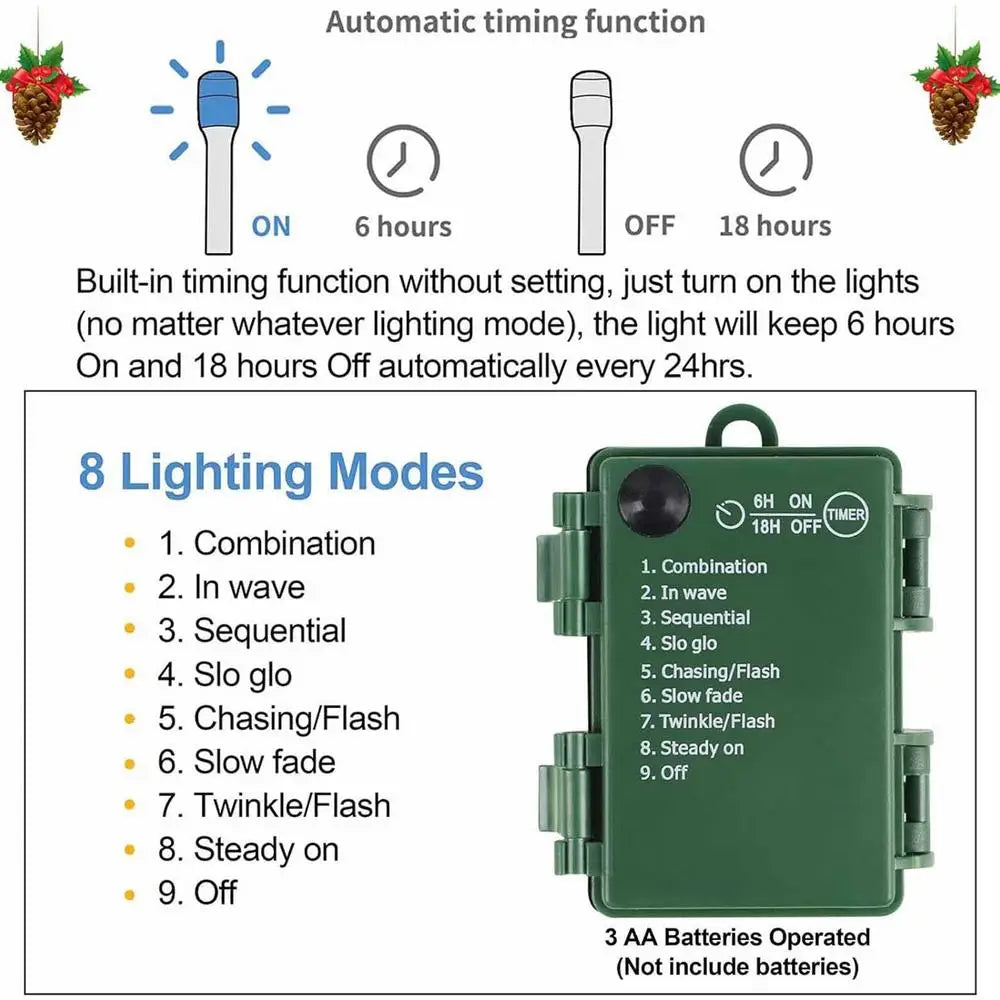 Artificial Outdoor Christmas Tree with LED – 8 Lighting Modes