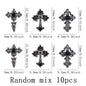 10pcs/pack Punk style three-dimensional cross personalized nail art alloy