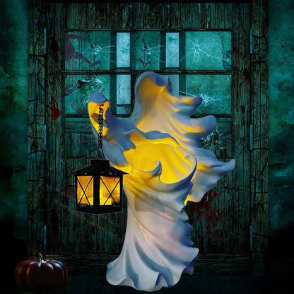 Resin Ghost Lamp Spooky Halloween Witch Lantern