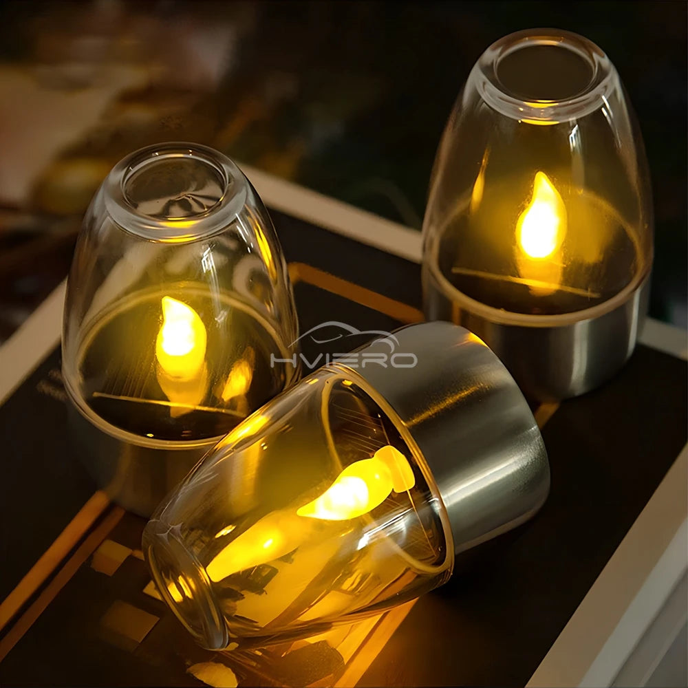 Solar Light LED Stainless Steel Candle