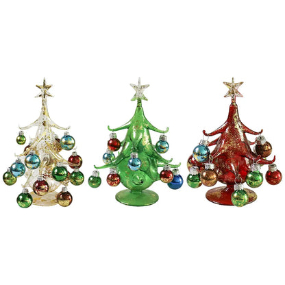 Mini Glass Christmas Tree Ornament Miniature Figurines