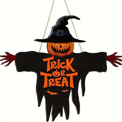 1pcs 2D Halloween Trick-or-Treat Wooden Sign