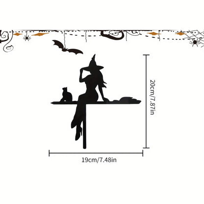 Black Cat Witch Acrylic Corner Sign