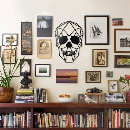 Human Skull Halloween Metal Wall Art Decor