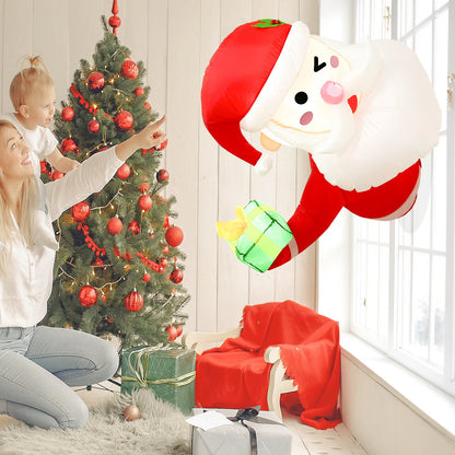 3.5Ft Christmas Santa Claus Window Inflatable Lean Out