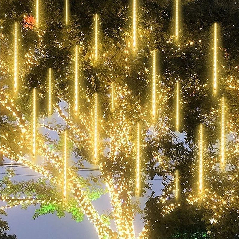 Solar Meteor Shower LED String Lights