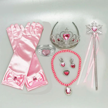 Girls Cosplay Elsa Anna Princess Crown Magic Wand Costume