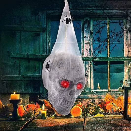 Glowing Sound Control Spider Cotton Skull