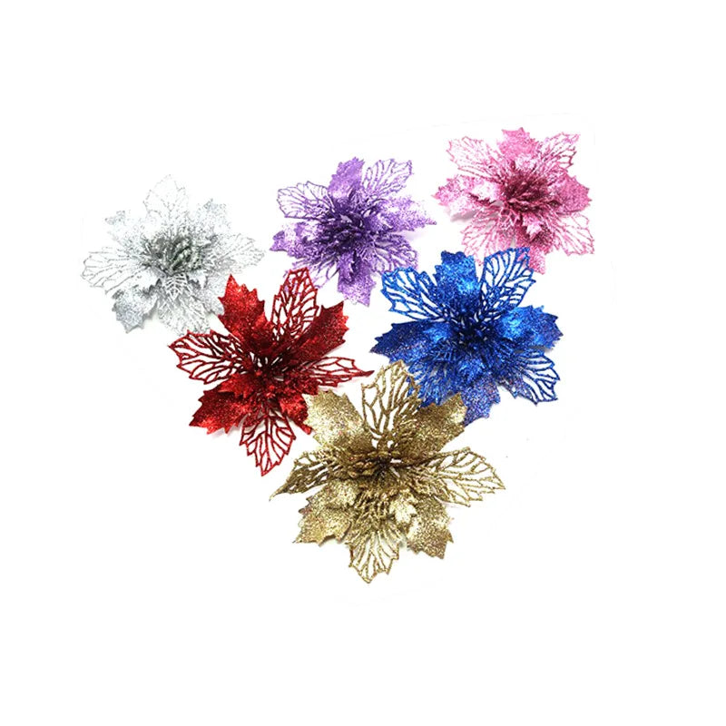 9cm Glitter Artifical Christmas Flowers Tree