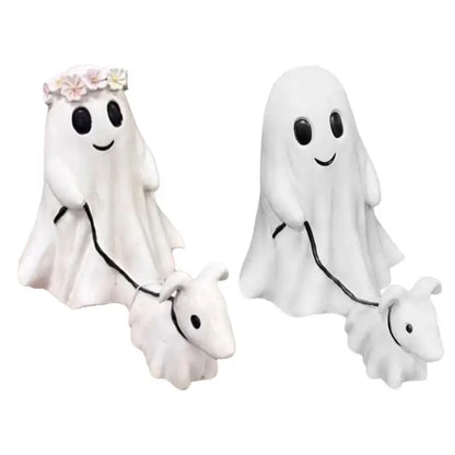 Halloween Ghost Walking Dog Statue Resin Ornament - Festivewarehouse™